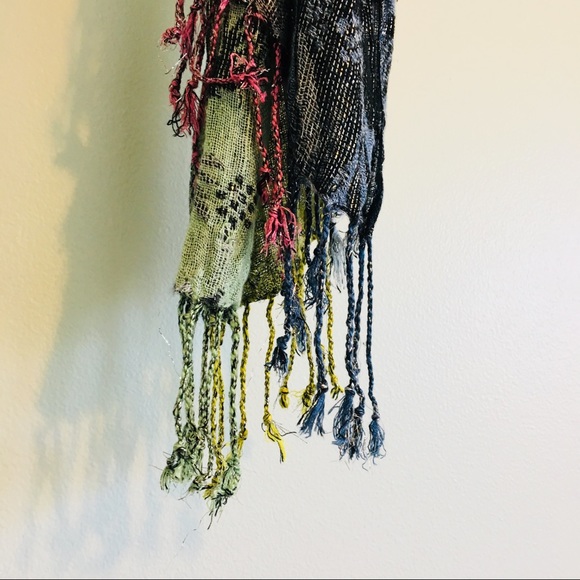 H&M Divided Shimmery MultiColor Scarf Grey Green - Picture 3 of 6